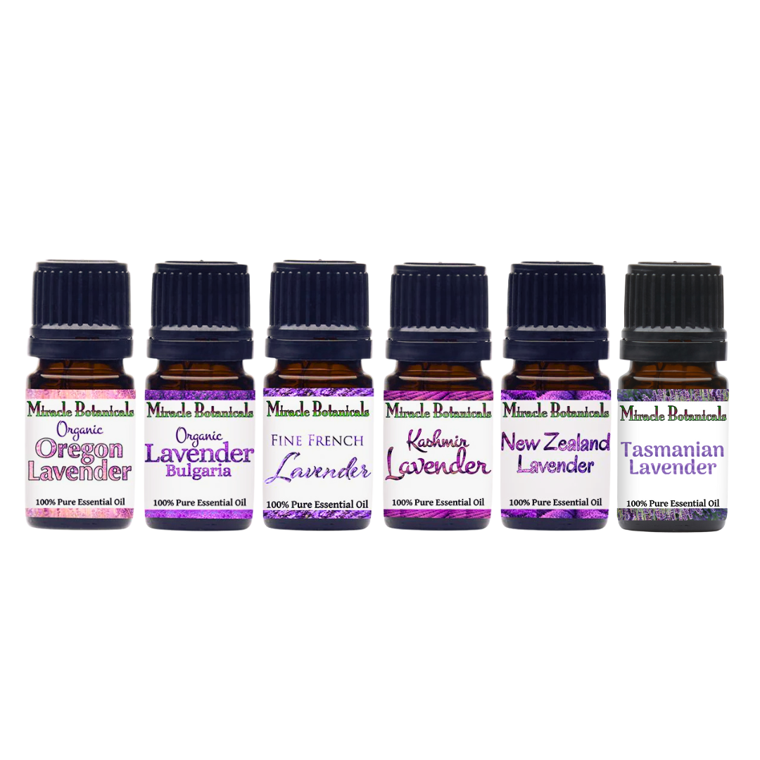 Premium Lavender Essential Oil Set - 6 Lavender Species