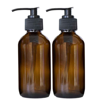 4oz Glass Amber Bottles (Large Pump Top)