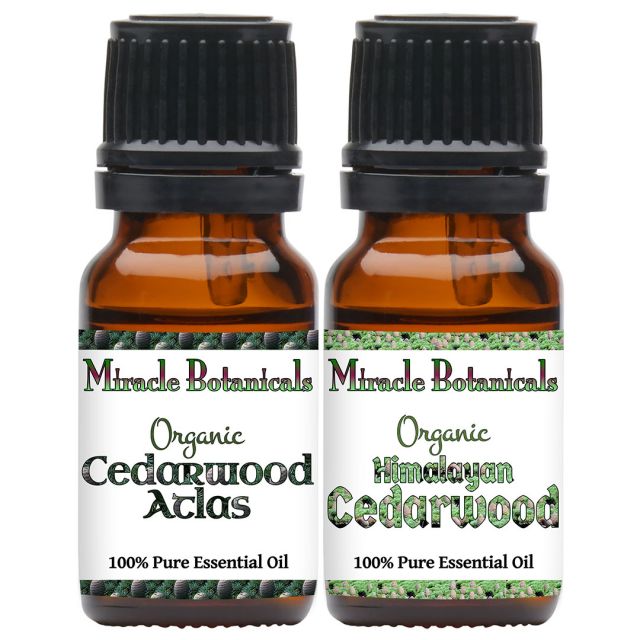 Cedarwood Essential Oil Set - Organic - Atlas and Himalayan Cedarwood - Miracle Botanicals Essential Oils