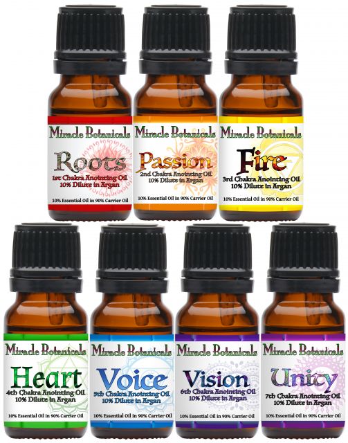 Chakra Essential Oil Blend Set - 7 Unique Chakra Balancing Blends - Miracle Botanicals Essential Oils