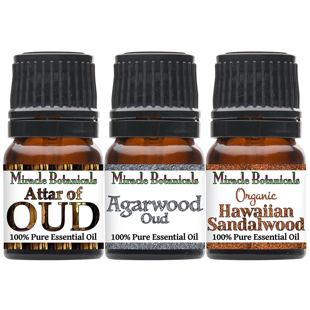 Exotic Rare Wood Essential Oil Sampler Set - Exquisite Oils from Asia and Hawai'i - Miracle Botanicals Essential Oils