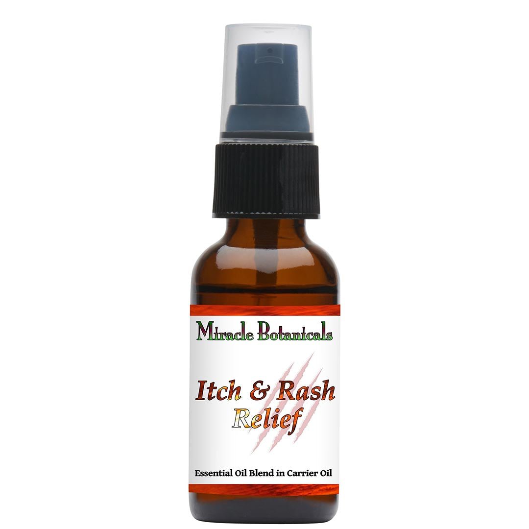 Itch & Rash Relief - Essential Oil and Carrier Oil Blend to Resolve Skin Irritations and Rashes - Miracle Botanicals Essential Oils