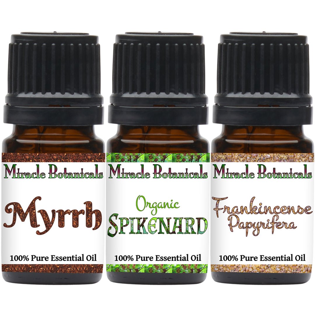 Premium Biblical Essential Oil Trio Set - Oils of the Bible - Miracle Botanicals Essential Oils