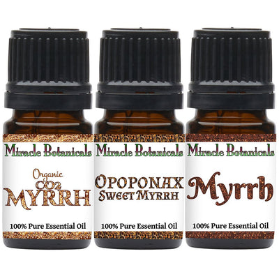 Premium Myrrh Essential Oil Trio Sampler - 3 Species of Myrrh