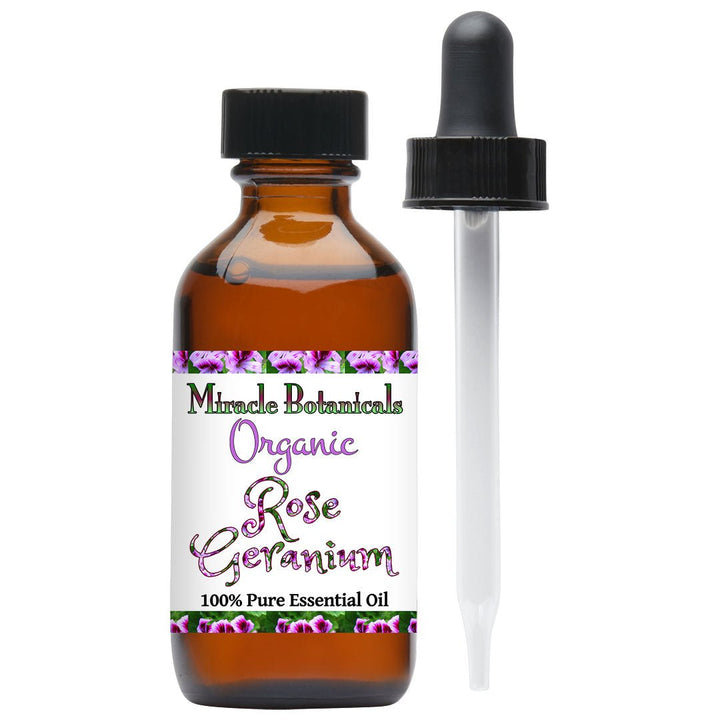 Rose Geranium Essential Oil - Organic (Pelargonium Roseum x Asperum) - Miracle Botanicals Essential Oils