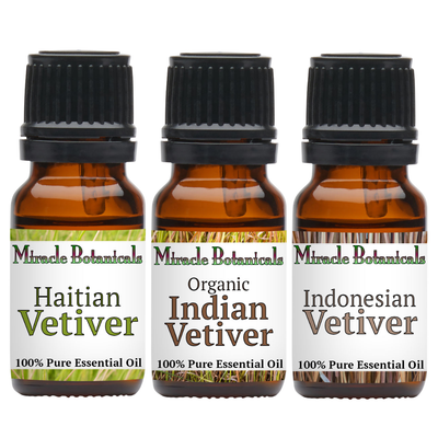 Vetiver Essential Oil Trio Set - 3 Unique Vetiver Species