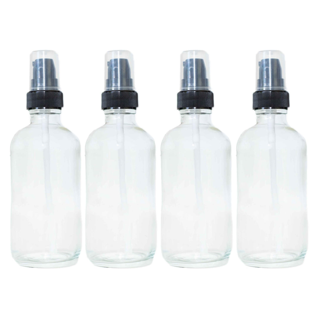 4oz Clear Glass Bottles (Small Pump Top) - Miracle Botanicals Essential Oils