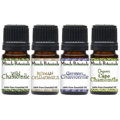 Chamomile Essential Oil Sampler Set - 100% Pure Essential Oils of 4 Fine Species of Chamomile - Miracle Botanicals Essential Oils