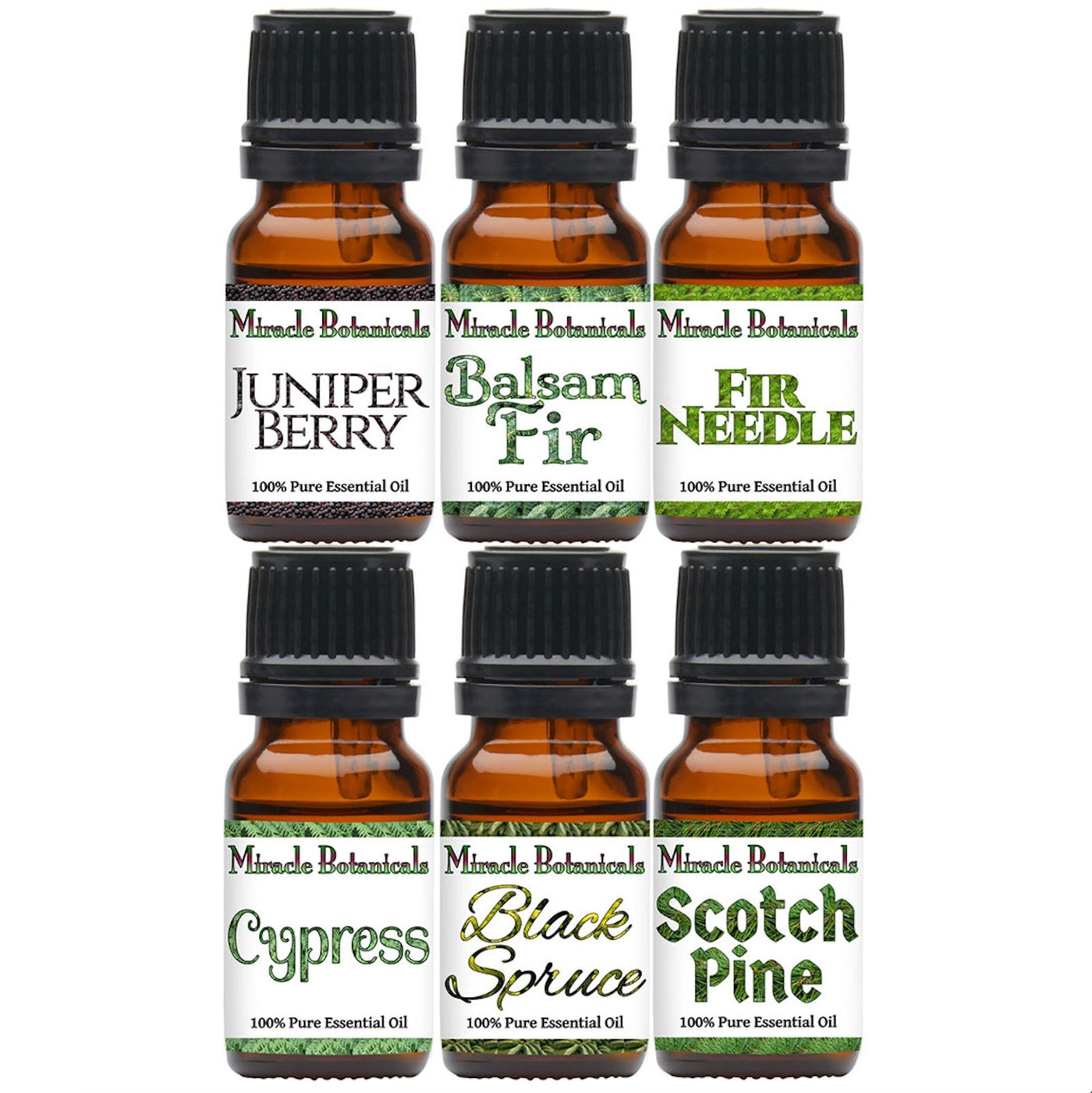 Forest Clear Air Essential Oil Set - 6 Oils from Mountain Forests - Miracle Botanicals Essential Oils