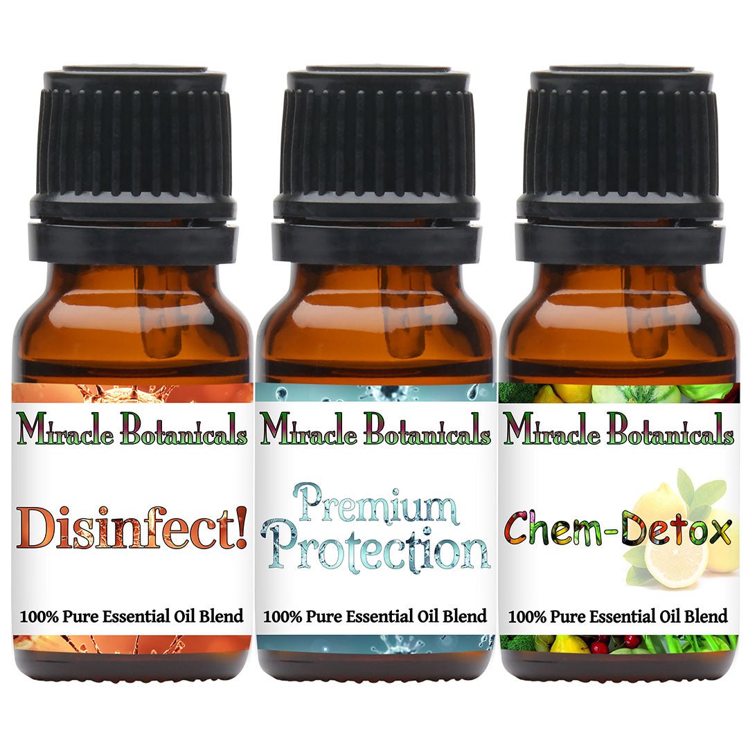 Health & Wellness Essential Oil Set - 100% Pure Essentials to Disinfect, Purify, Protect - Miracle Botanicals Essential Oils