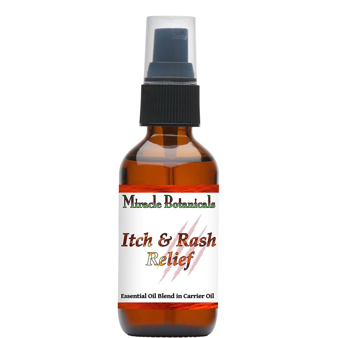 Itch & Rash Relief - Essential Oil and Carrier Oil Blend to Resolve Skin Irritations and Rashes - Miracle Botanicals Essential Oils
