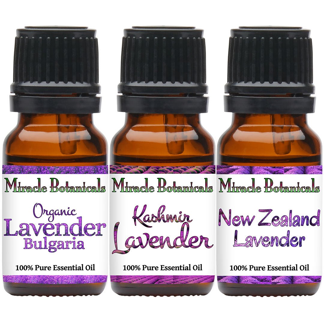 Lavender Essential Oil Set - Trio of the Finest Varieties of Lavender - Miracle Botanicals Essential Oils