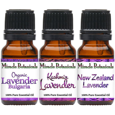 Lavender Essential Oil Set - Trio of the Finest Varieties of Lavender - Miracle Botanicals Essential Oils