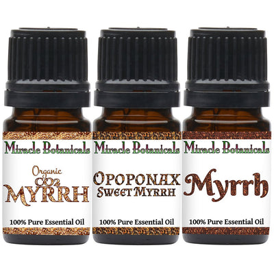 Premium Myrrh Essential Oil Trio Sampler - 3 Species of Myrrh - Miracle Botanicals Essential Oils