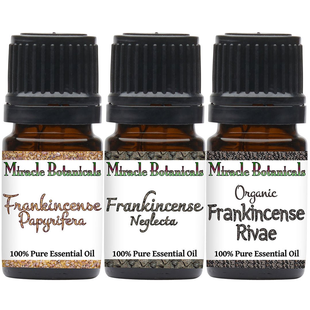 Rare Frankincense Essential Oil Set - Frankincense Trifecta Sampler - Miracle Botanicals Essential Oils