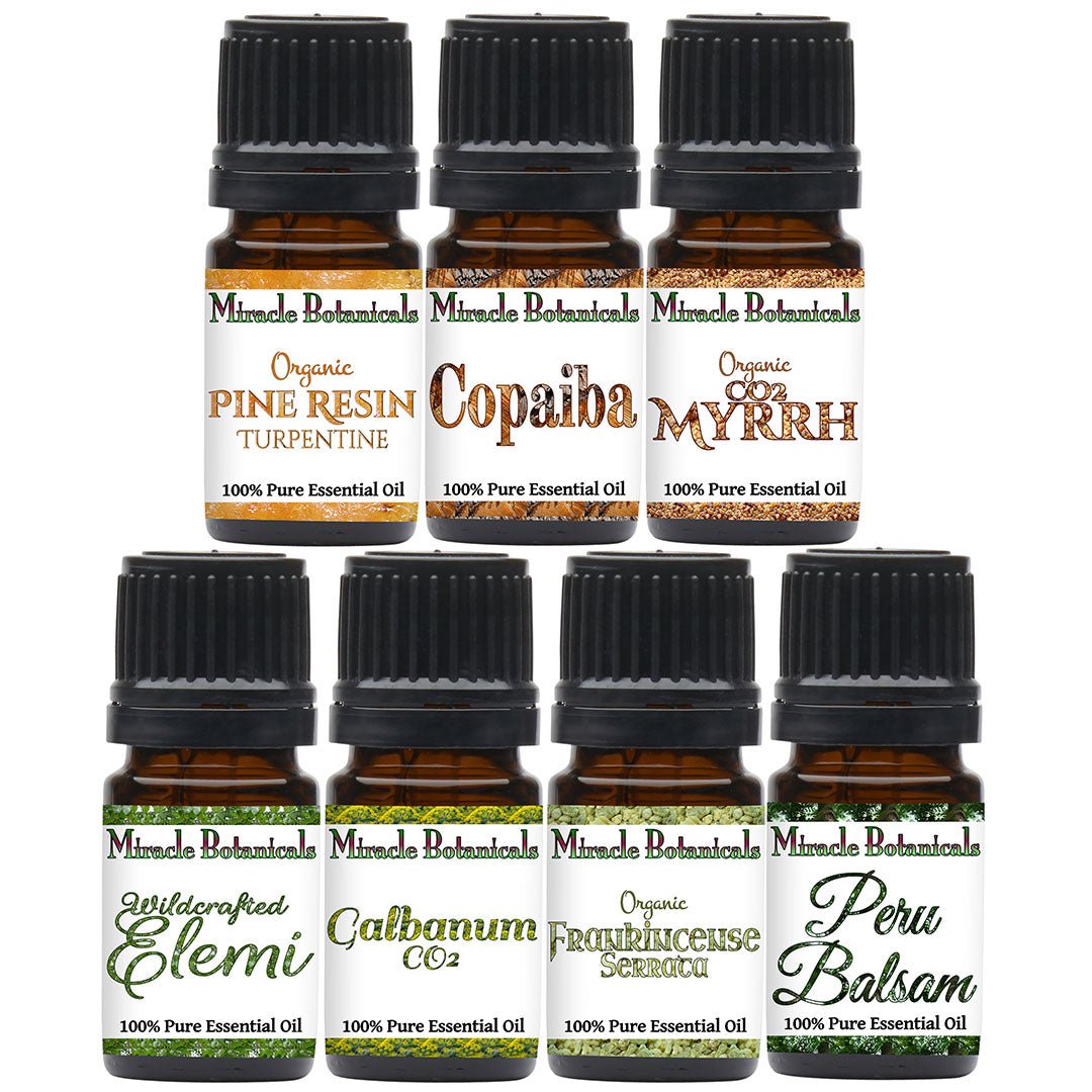 Resin Essential Oil Set - Sampler of 7 Popular Resin Oils - Miracle Botanicals Essential Oils
