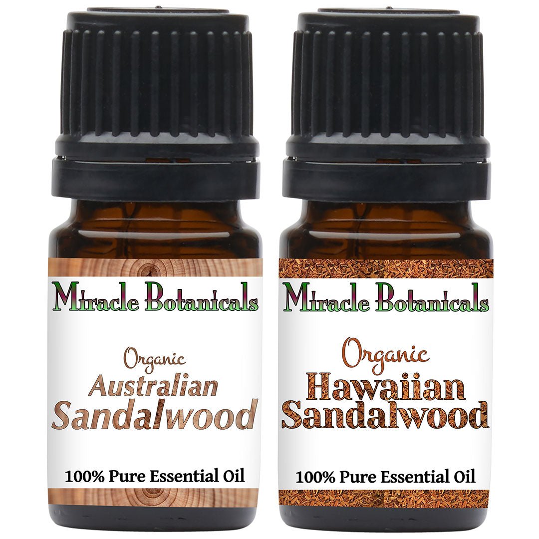 Sandalwood (Organic) Set - 2 Unique Sandalwood Varieties - Miracle Botanicals Essential Oils