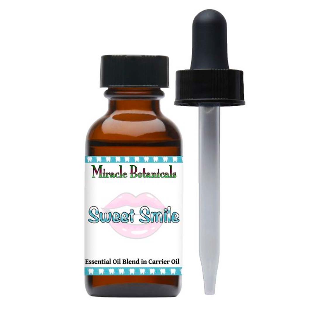 Sweet Smile Essential Oil Blend in Hazlenut Carrier Oil - Tooth and Gum Tonic - Supports Oral Health - Miracle Botanicals Essential Oils