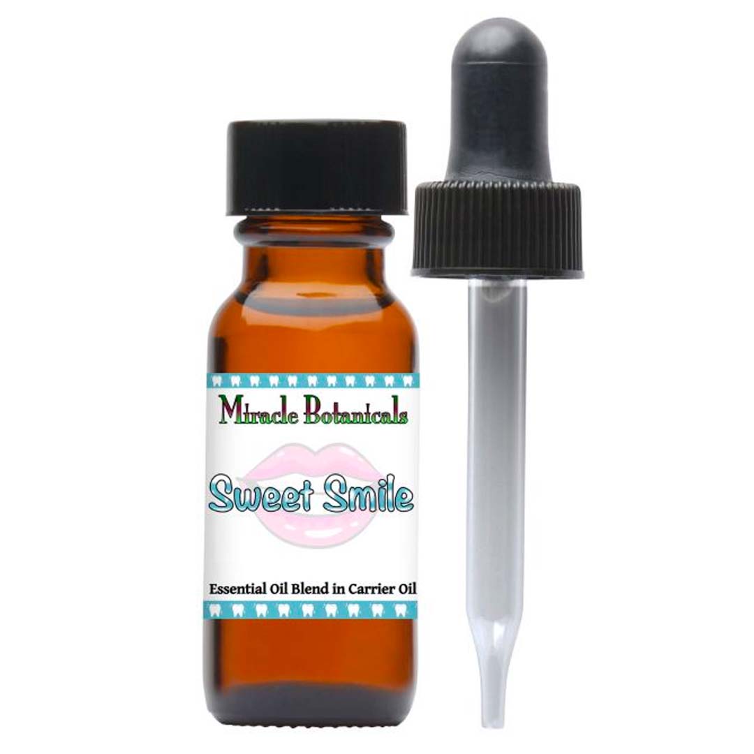 Sweet Smile Essential Oil Blend in Hazlenut Carrier Oil - Tooth and Gum Tonic - Supports Oral Health - Miracle Botanicals Essential Oils
