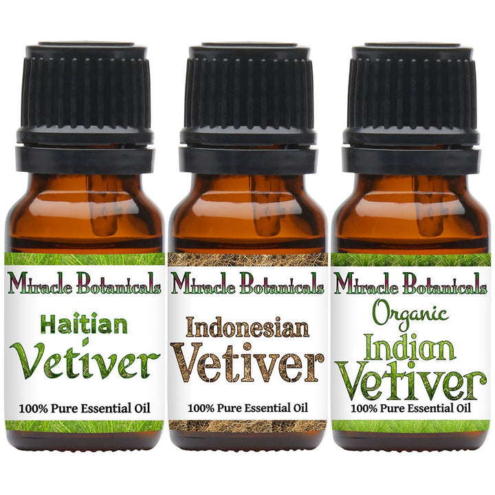 Vetiver Essential Oil Trio Set - 3 Unique Vetiver Species